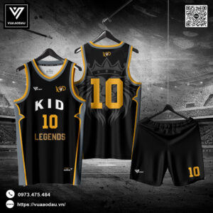Áo thể thao bóng rổ KID LEGENDS - Đen vàng quyền lực