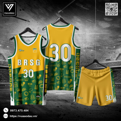 Áo Bóng Rổ Thiết Kế Đẹp Màu Vàng & Xanh Lá - Năng Động & Nổi Bật