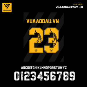 VUA ÁO ĐẤU FONT 01 - Font Chữ Số Màu Vàng Đen Thể Thao Cá Tính