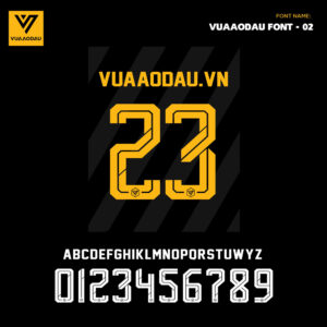 Font Chữ Thể Thao Vàng Đen - VUA ÁO ĐẤU FONT 02