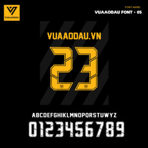 VUA AODAU FONT – 05: Font chữ vàng đen trắng đậm chất thể thao