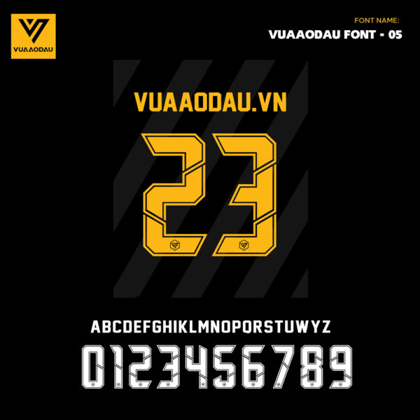 VUA AODAU FONT – 05: Font chữ vàng đen trắng đậm chất thể thao