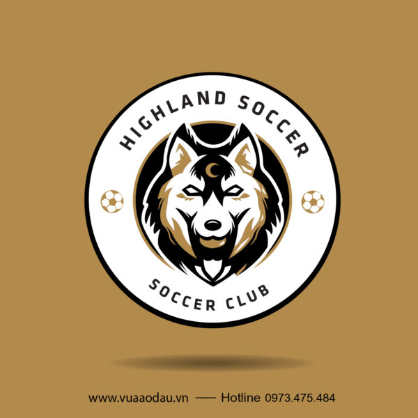 Logo Highland Soccer – Tông Nâu Vàng Mạnh Mẽ