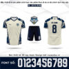Bộ Đồ Thể Thao FC FAM Màu Kem Ngà Xanh Navy (ID: 5078-RVM)