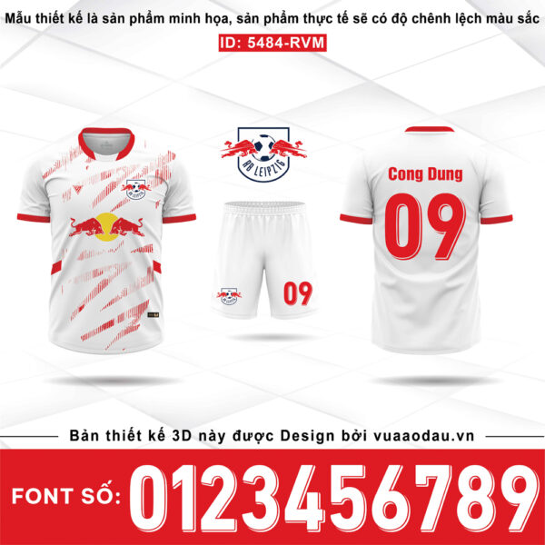 Áo đấu RB Leipzig sân khách 2024 màu trắng đỏ