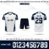 Áo đấu thiết kế trắng xanh navy 5769-RVM – Phong cách tribal cá tính