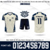 Áo Bóng Đá Thiết Kế FC Nam Cát Trắng Kem Xanh Navy - Mã 5829-RVM