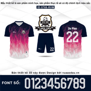 Áo Bóng Đá Thiết Kế 5768-RVM – Tím Navy Cháy Nhiệt Huyết