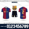 Áo Bóng Đá Thiết Kế 5277-RVM Xanh Navy & Đỏ Đô