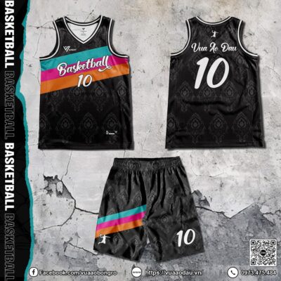 Bộ Quần Áo Bóng Rổ Màu Đen Xanh Ngọc Hồng Neon - Thiết Kế Năng Động, Chất Vải Cao Cấp