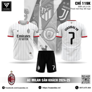 Áo đấu AC Milan sân khách 2024-25 màu trắng