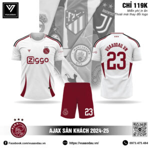 Áo đấu Ajax sân khách 2024-25 trắng đỏ đô