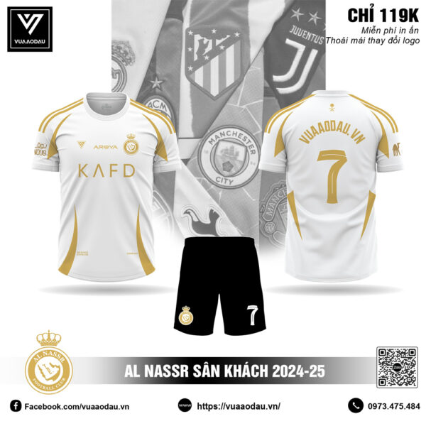 Áo đấu Al Nassr sân khách 2024-25 màu trắng