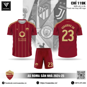 Áo đấu AS Roma sân nhà 2024-2025 màu đỏ đô cao cấp