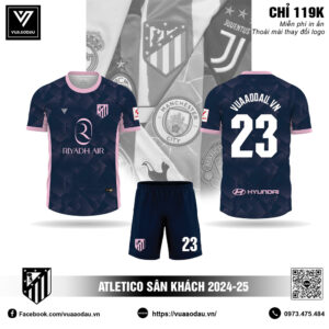 Áo CLB Atletico Sân Khách 2024-25 Xanh Navy Pastel