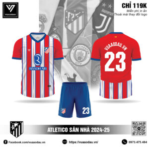 Áo đấu Atletico sân nhà 2024-25 màu đỏ trắng xanh