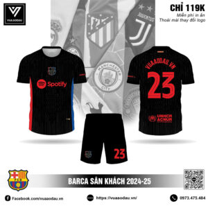 Áo Đấu CLB BARCA Sân Khách 2024-25 Màu Đen