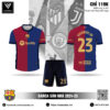 Áo đấu CLB Barca sân nhà 2024-25 màu đỏ bordeaux xanh navy