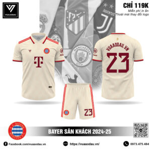 Áo Đấu Bayern Munich Sân Khách 2024-2025 Màu Trắng Kem