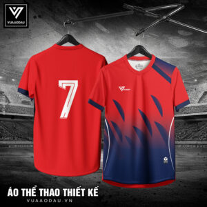 Áo Thể Thao Thiết Kế Đỏ Rực & Xanh Navy - Năng Động & Bùng Nổ