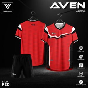 Áo bóng đá AVEN màu đỏ - Sức mạnh và đam mê trên sân cỏ