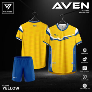 Áo bóng đá không logo Aven màu vàng rực rỡ