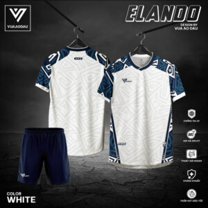 Bộ quần áo thể thao không logo Elando trắng – Vua Áo Đấu