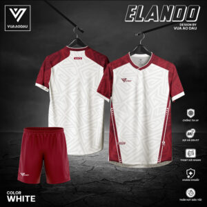 Áo bóng đá không logo Elando - Trắng Đỏ