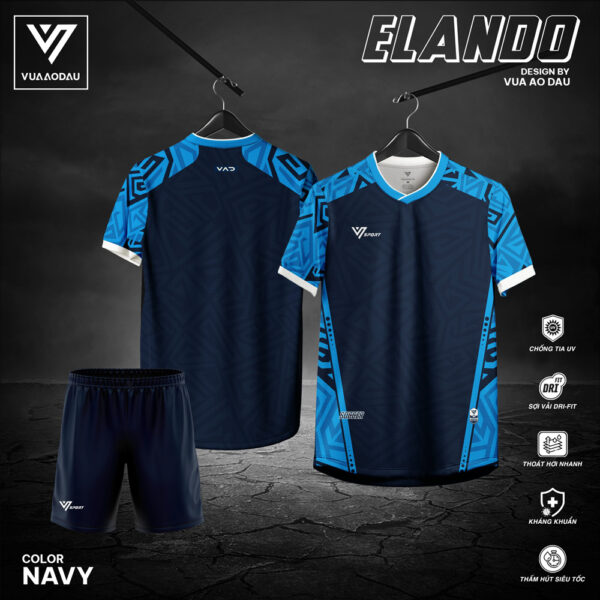 Bộ quần áo thể thao ELANDO – Xanh Navy mạnh mẽ, chuẩn phong cách sân cỏ