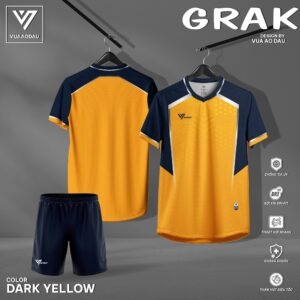 Áo Bóng Đá Không Logo GRAK Màu Vàng Đậm – Bứt Phá Chất Lượng, Tỏa Sáng Chiến Thuật