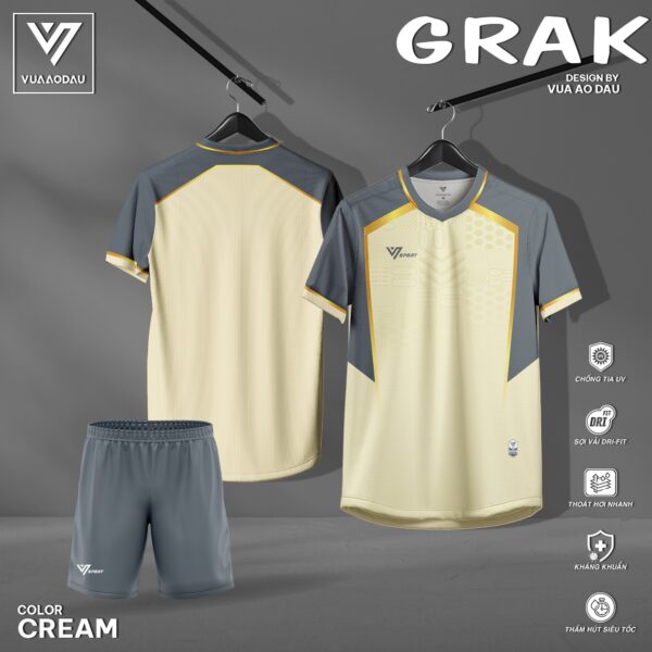 Áo Thể Thao Không Logo GRAK Màu Kem - Đẳng Cấp Tinh Tế Cho Người Năng Động