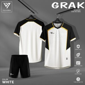 Áo thể thao GRAK trắng phối đen – Cá tính thể thao thời thượng