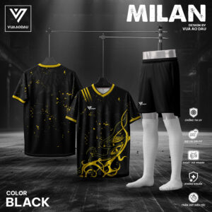 Áo Bóng Đá Không Logo Milan Màu Đen – Thiết Kế Cá Tính, Nam Tính Và Đầy Nội Lực