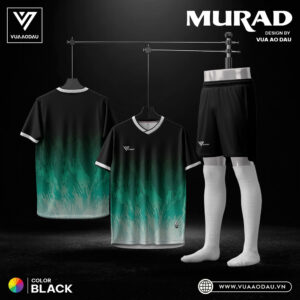 Áo bóng đá không logo Murad màu đen – phong cách chiến binh mạnh mẽ