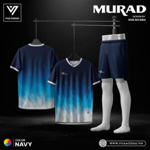 Áo bóng đá không logo Murad màu xanh navy chuyển sắc