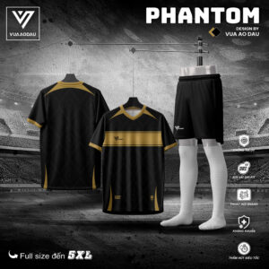 Áo bóng đá Phantom màu đen ánh kim - Sang trọng & Chiến binh