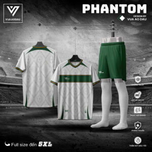 Áo bóng đá Phantom trắng phối xanh lá - Đẳng cấp và khác biệt trên sân cỏ