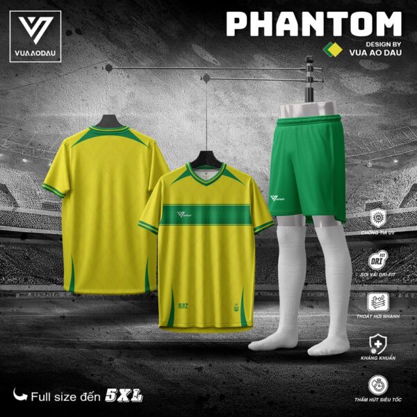 Đồng phục thể thao Phantom màu vàng chanh – Cá tính năng động cho đội bóng trẻ