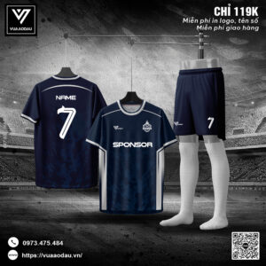 Áo bóng đá thiết kế xanh navy – Lịch lãm & năng động