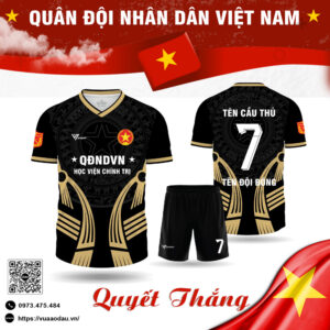 Áo Bóng Đá Thiết Kế Quân Đội – Đen Vàng Truyền Thống