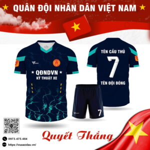 Áo Bóng Đá Thiết Kế Quân Đội 05 – Xanh Navy Quyết Đoán