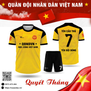 Áo Bóng Đá Thiết Kế Quân Đội 07 – Vàng Đen Nhiệt Huyết