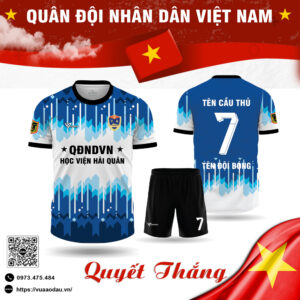 Áo Bóng Đá Thiết Kế Hải Quân Màu Xanh Trắng Gradient