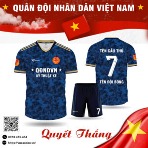 Đồng phục thể thao QĐNDVN - Kỹ thuật xe xanh navy rằn ri
