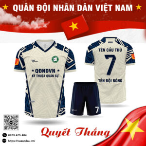 Áo bóng đá thiết kế Quân đội Nhân dân trắng kem – mạnh mẽ & trang trọng
