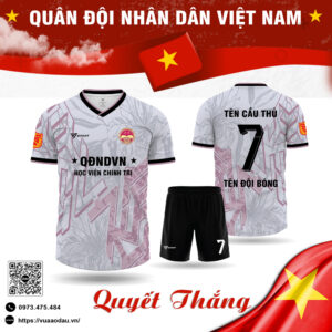 Áo Đấu Thiết Kế Quân Đội – Học Viện Chính Trị | Trắng Xám Đỏ Cá Tính