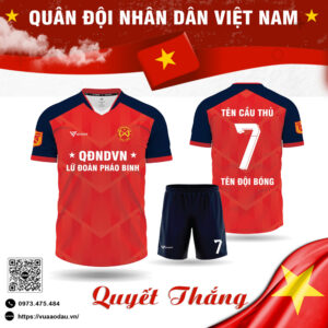 Áo Bóng Đá Thiết Kế Lữ Đoàn Pháo Binh - Đỏ Navy