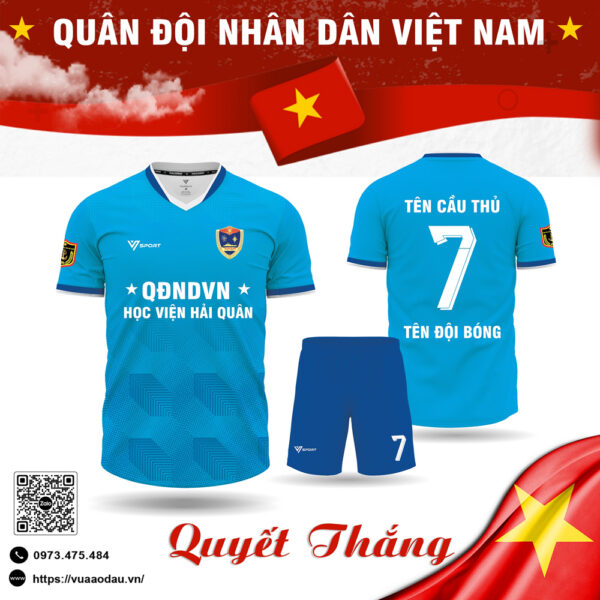 Bộ quần áo thể thao Học viện Hải quân - Màu xanh dương