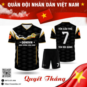 Áo đấu QĐNDVN Công Binh - Đen Vàng Chiến Binh