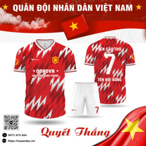 Áo Bóng Đá Thiết Kế Quân Đội – Màu Đỏ Chủ Đạo, Tinh Thần Chiến Binh